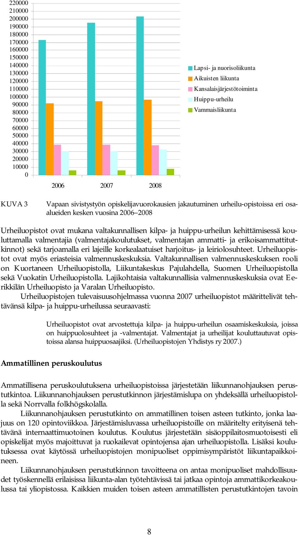 Urheiluopistot ovat mukana valtakunnallisen kilpa- ja huippu-urheilun kehittämisessä kouluttamalla valmentajia (valmentajakoulutukset, valmentajan ammatti- ja erikoisammattitutkinnot) sekä