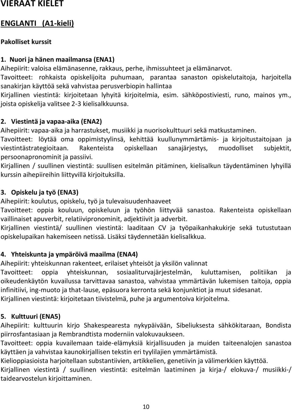 kirjoitelmia, esim. sähköpostiviesti, runo, mainos ym., joista opiskelija valitsee 2-
