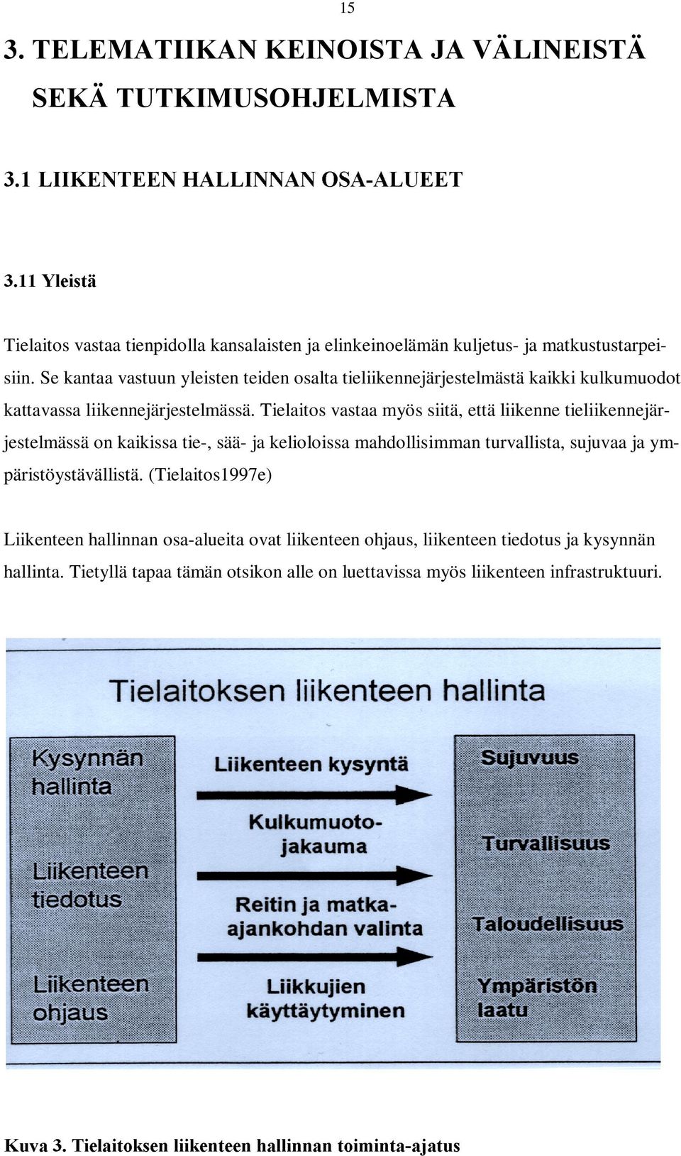 Se kantaa vastuun yleisten teiden osalta tieliikennejärjestelmästä kaikki kulkumuodot kattavassa liikennejärjestelmässä.