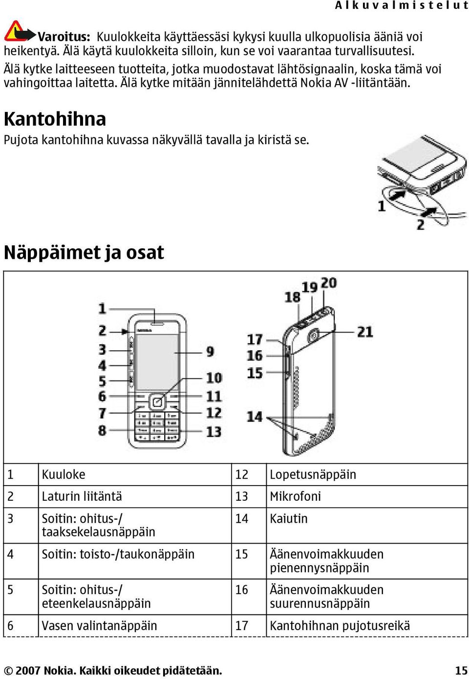 Kantohihna Pujota kantohihna kuvassa näkyvällä tavalla ja kiristä se.