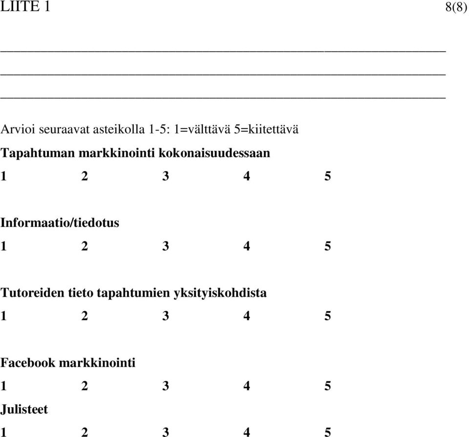 kokonaisuudessaan Informaatio/tiedotus Tutoreiden