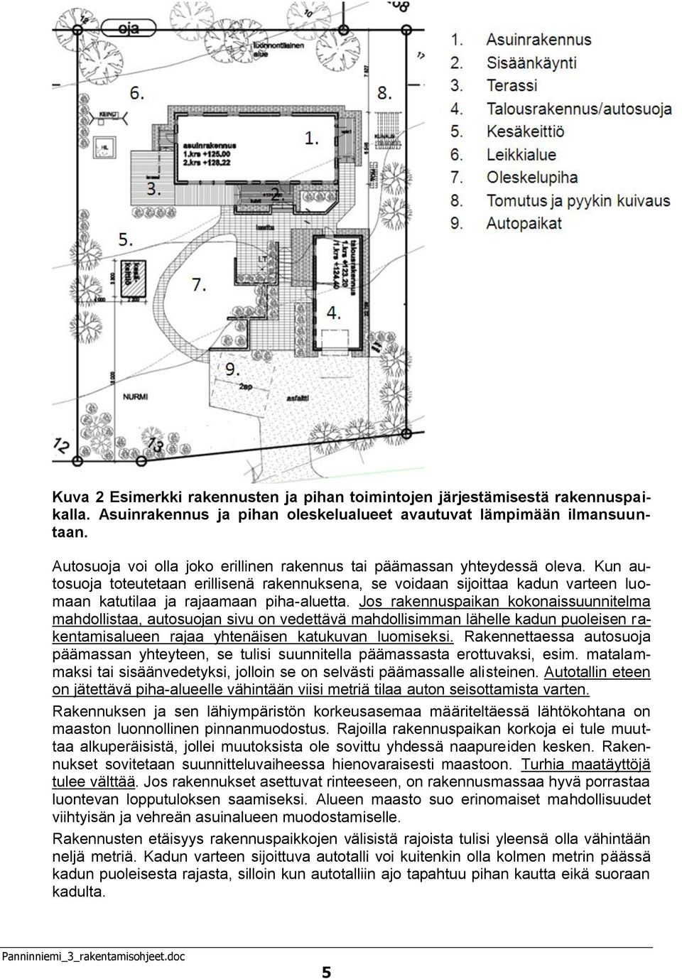 Kun autosuoja toteutetaan erillisenä rakennuksena, se voidaan sijoittaa kadun varteen luomaan katutilaa ja rajaamaan piha-aluetta.