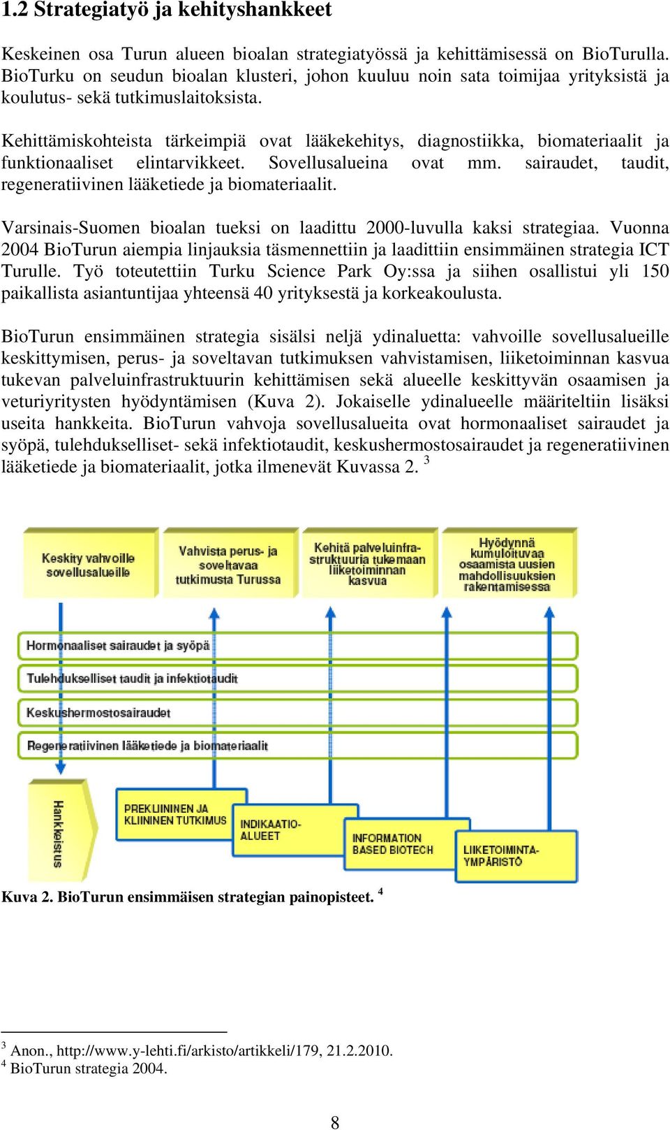 Kehittämiskohteista tärkeimpiä ovat lääkekehitys, diagnostiikka, biomateriaalit ja funktionaaliset elintarvikkeet. Sovellusalueina ovat mm.