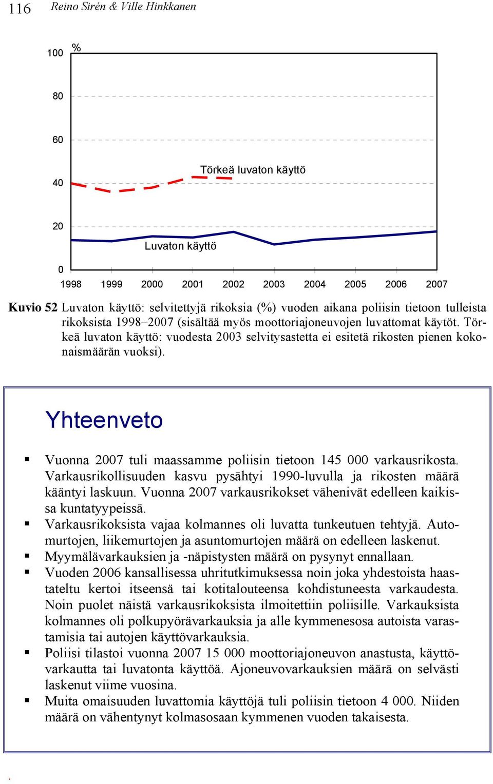 Yhteenveto Vuonna 2007 tuli maassamme poliisin tietoon 145 000 varkausrikosta. Varkausrikollisuuden kasvu pysähtyi 1990-luvulla ja rikosten määrä kääntyi laskuun.