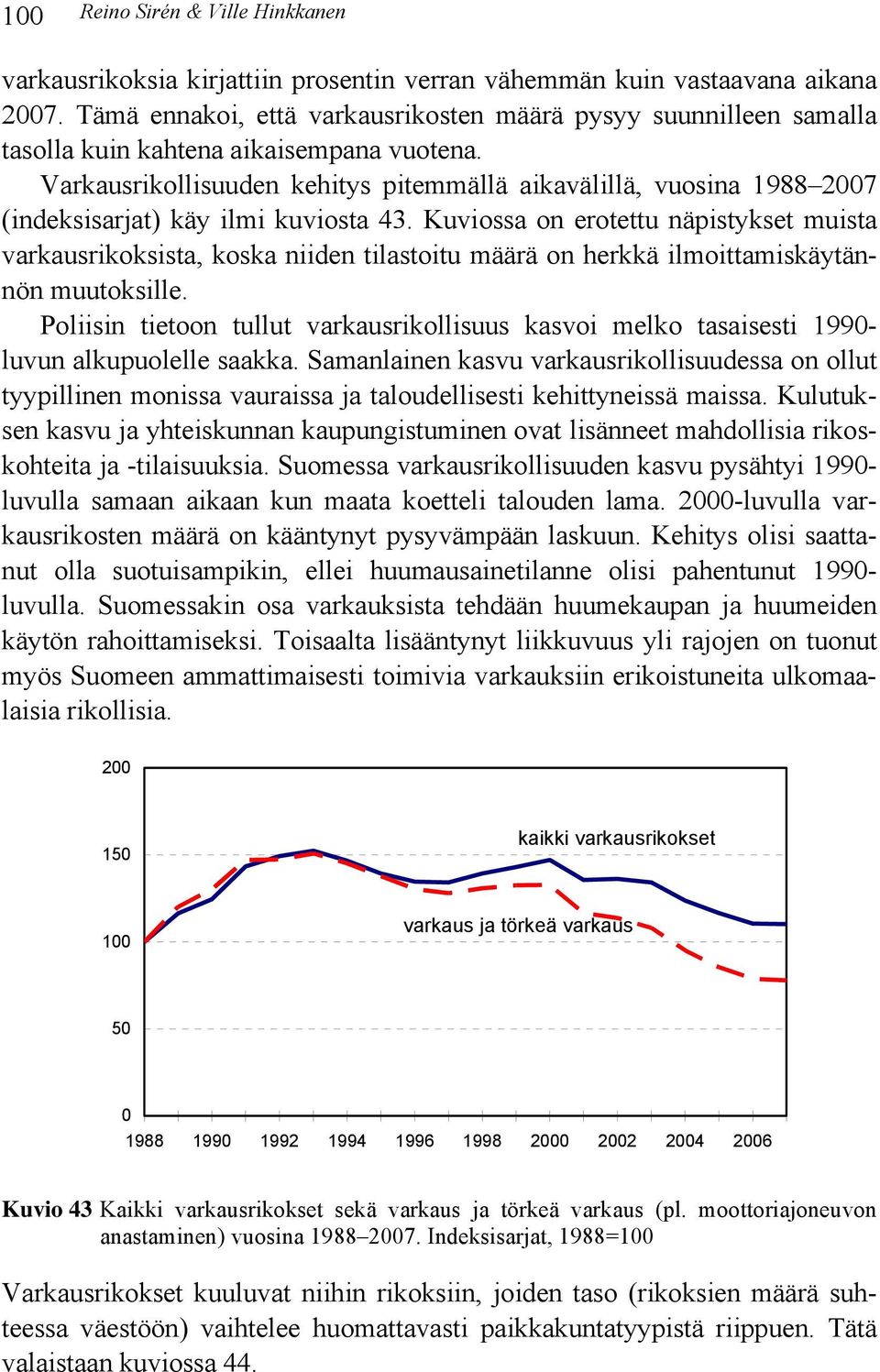 Kuviossa on erotettu näpistykset muista varkausrikoksista, koska niiden tilastoitu määrä on herkkä ilmoittamiskäytännön muutoksille.