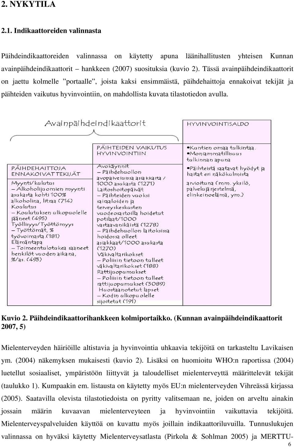 avulla. Kuvio 2. Päihdeindikaattorihankkeen kolmiportaikko.