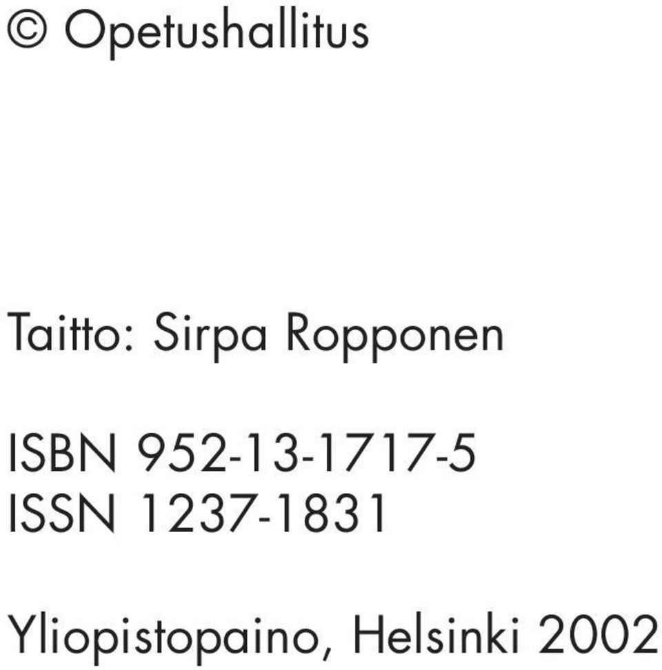952-13-1717-5 ISSN