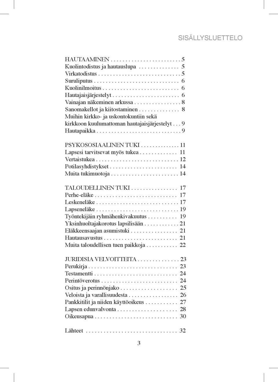 ............. 8 Muihin kirkko- ja uskontokuntiin sekä kirkkoon kuulumattoman hautajaisjärjestelyt... 9 Hautapaikka............................. 9 PSYKOSOSIAALINEN TUKI.