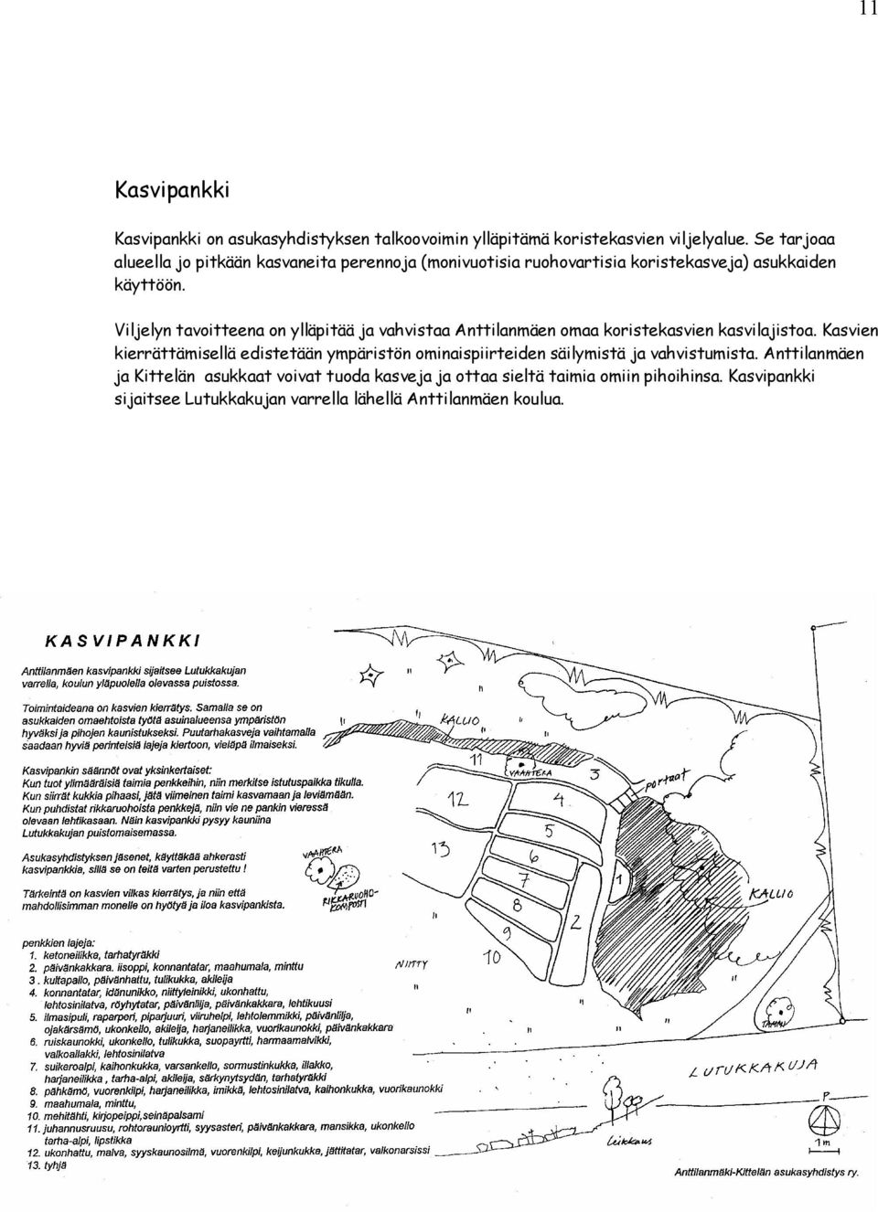 Viljelyn tavoitteena on ylläpitää ja vahvistaa Anttilanmäen omaa koristekasvien kasvilajistoa.