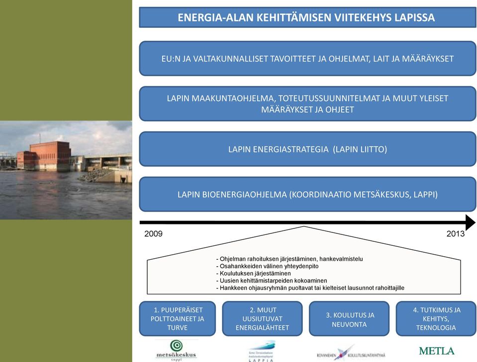 järjestäminen, hankevalmistelu - Osahankkeiden välinen yhteydenpito - Koulutuksen järjestäminen - Uusien kehittämistarpeiden kokoaminen - Hankkeen ohjausryhmän