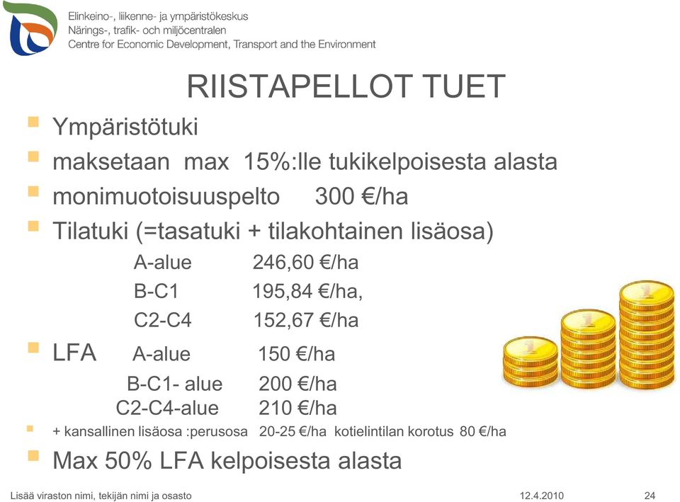 LFA B-C1 C2-C4 195,84 /ha, 152,67 /ha A-alue 150 /ha B-C1- alue C2-C4-alue 200 /ha 210 /ha