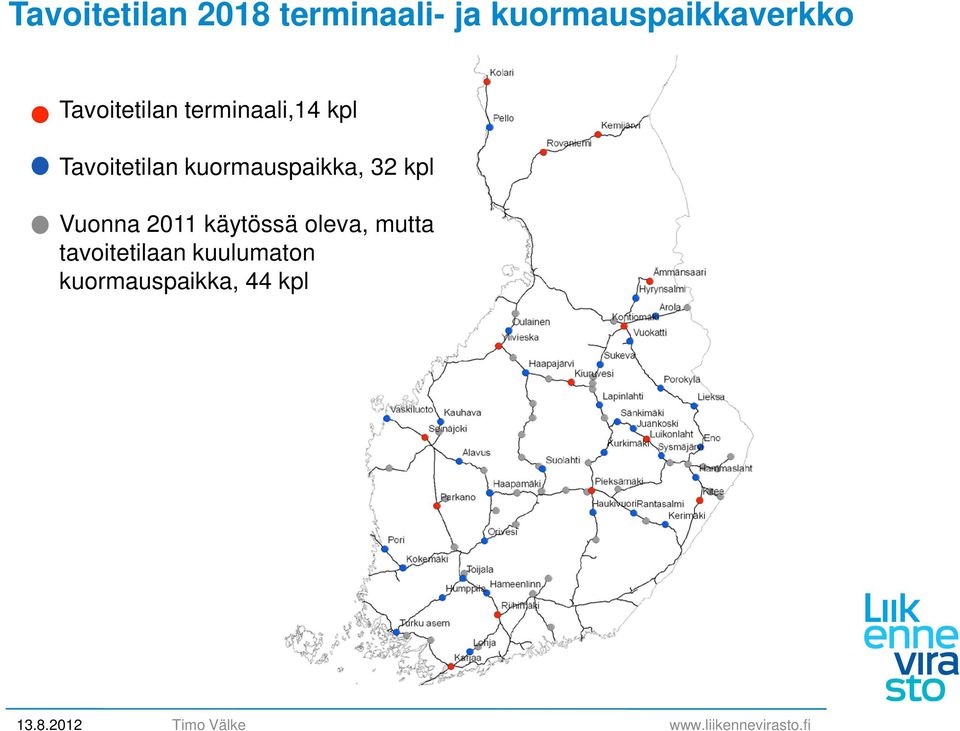 kpl Tavoitetilan kuormauspaikka, 32 kpl Vuonna