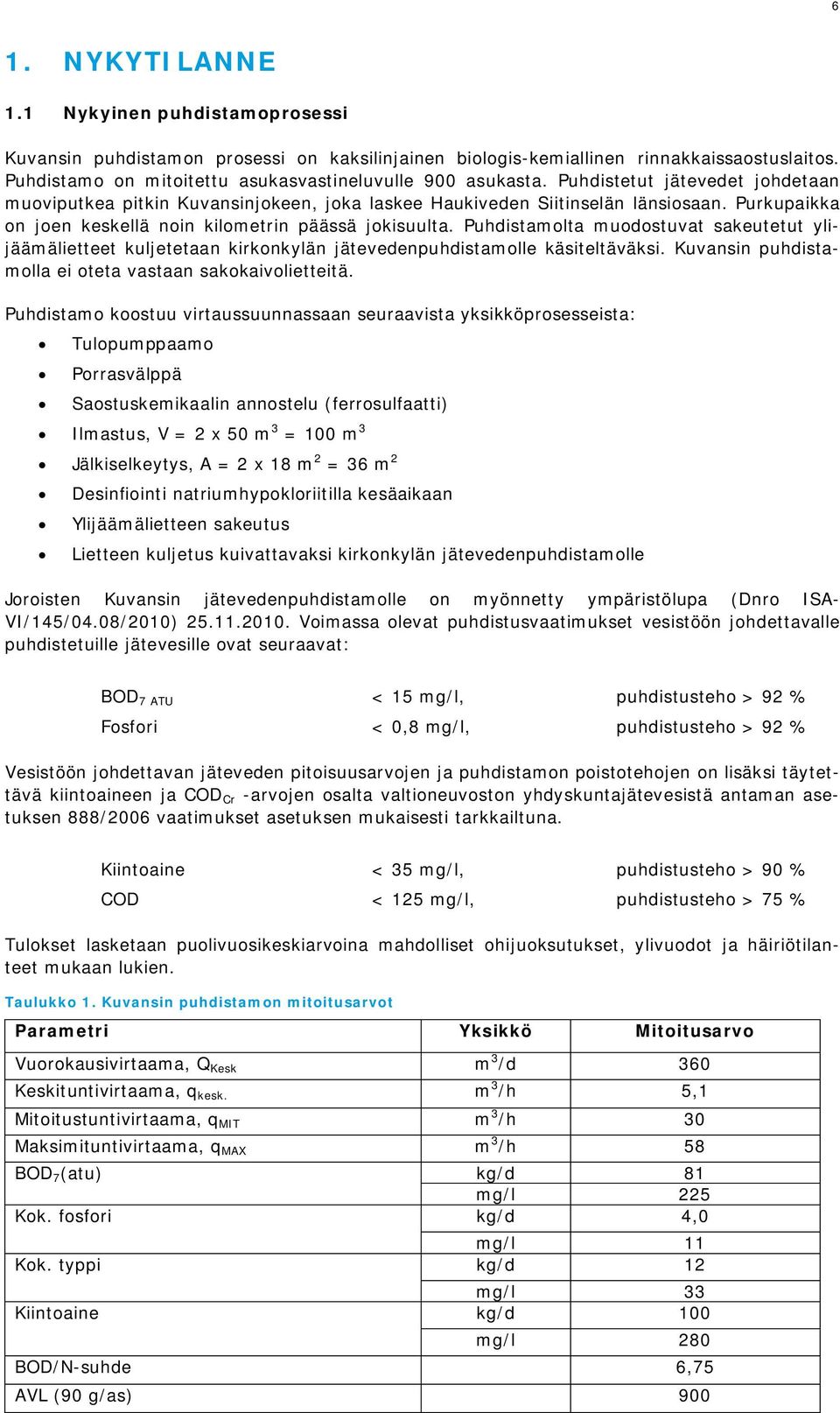 Purkupaikka on joen keskellä noin kilometrin päässä jokisuulta. Puhdistamolta muodostuvat sakeutetut ylijäämälietteet kuljetetaan kirkonkylän jätevedenpuhdistamolle käsiteltäväksi.