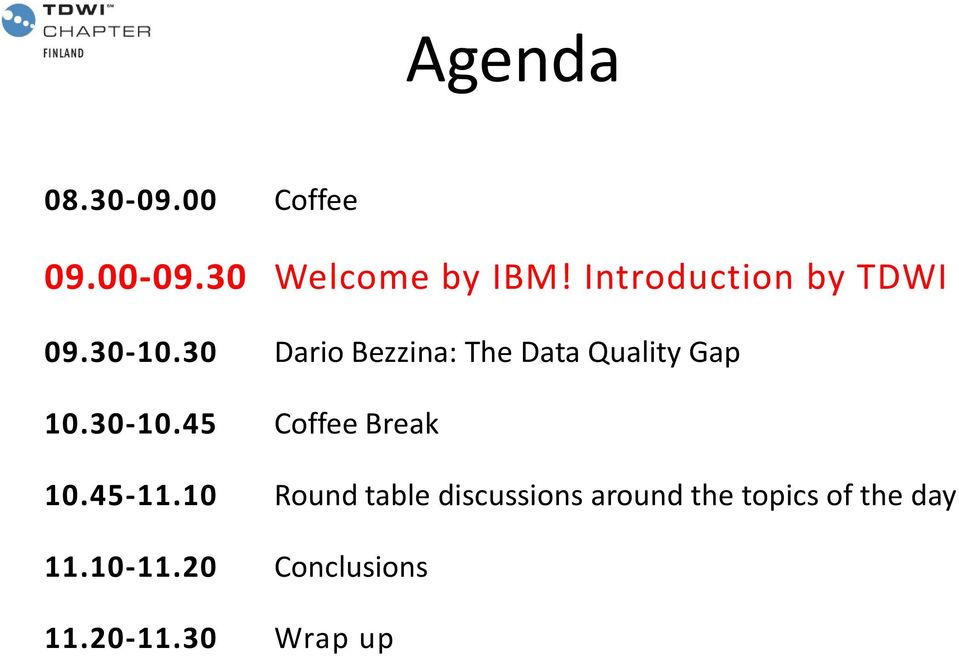 30 Dario Bezzina: The Data Quality Gap 10.30-10.