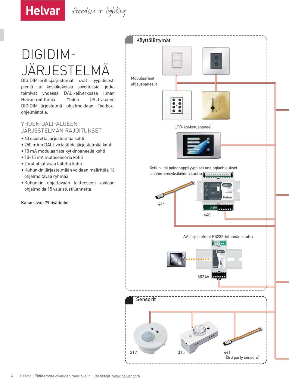 YHDE DAI-AUEE JÄRJESTEMÄ RAJOITUKSET 63 osoitetta järjestelmää kohti 250 ma:n DAI-virtalähde järjestelmää kohti 10 ma modulaarista kytkinpaneelia kohti 10-15 ma multisensoria kohti 2 ma ohjattavaa