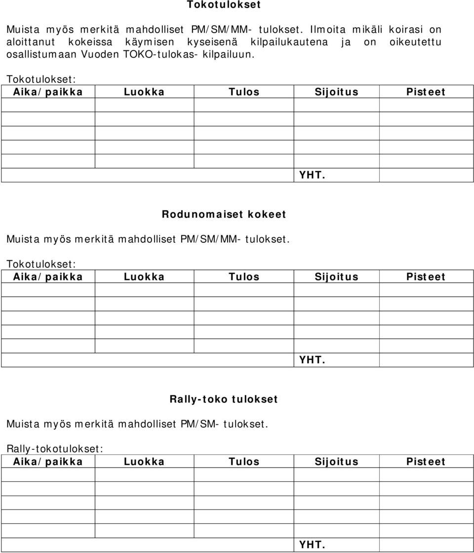 TOKO-tulokas- kilpailuun.