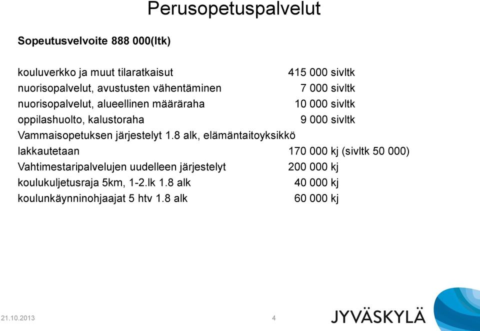 Vammaisopetuksen järjestelyt 1.