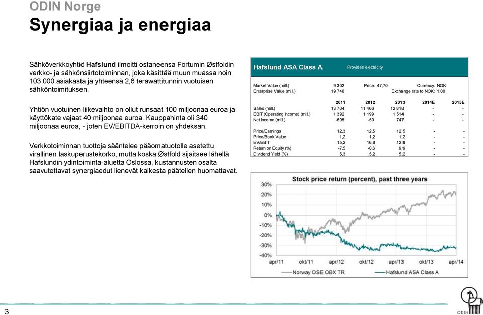 Kauppahinta oli 340 miljoonaa euroa, - joten EV/EBITDA-kerroin on yhdeksän.
