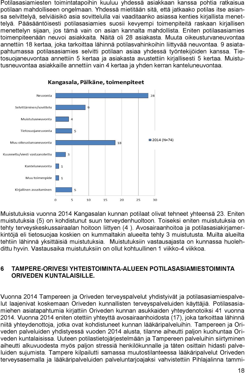 Pääsääntöisesti potilasasiamies suosii kevyempi toimenpiteitä raskaan kirjallisen menettelyn sijaan, jos tämä vain on asian kannalta mahdollista.