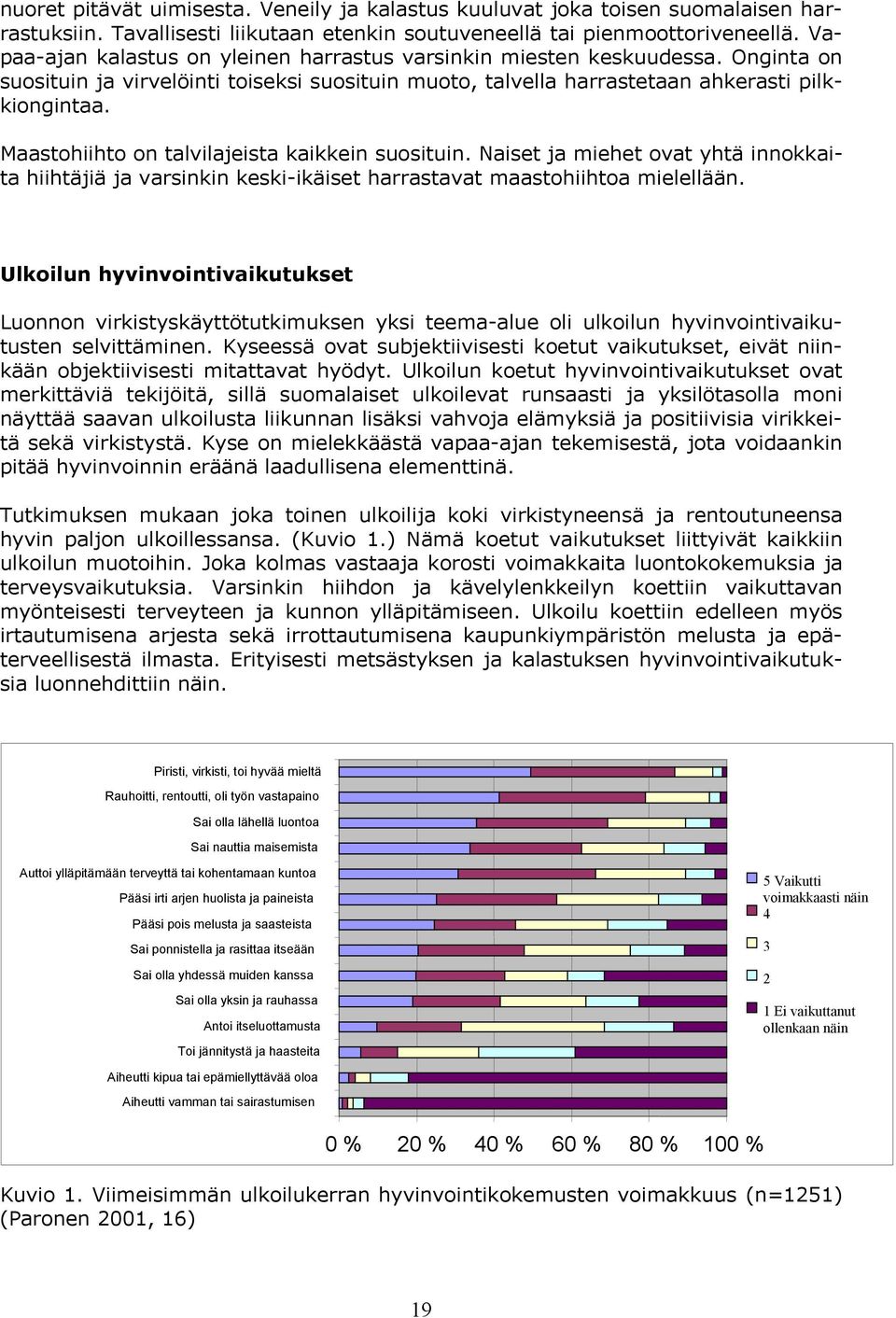 Maastohiihto on talvilajeista kaikkein suosituin. Naiset ja miehet ovat yhtä innokkaita hiihtäjiä ja varsinkin keski-ikäiset harrastavat maastohiihtoa mielellään.