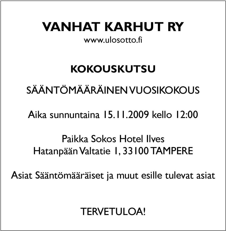 sunnuntaina 15.11.