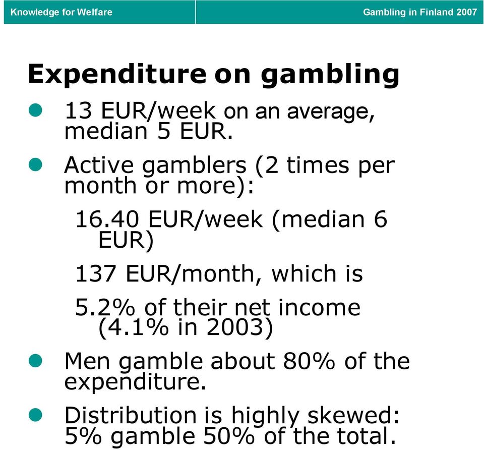 40 EUR/week (median 6 EUR) 137 EUR/month, which is 5.