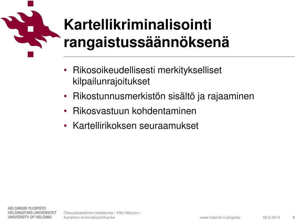 kilpailunrajoitukset Rikostunnusmerkistön sisältö ja