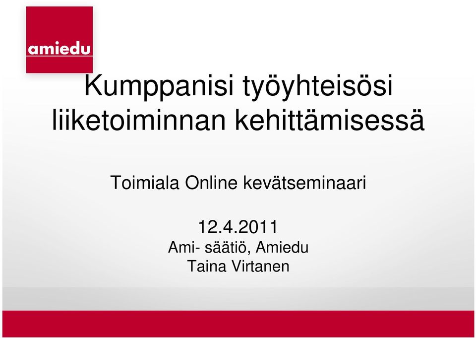 Toimiala Online kevätseminaari