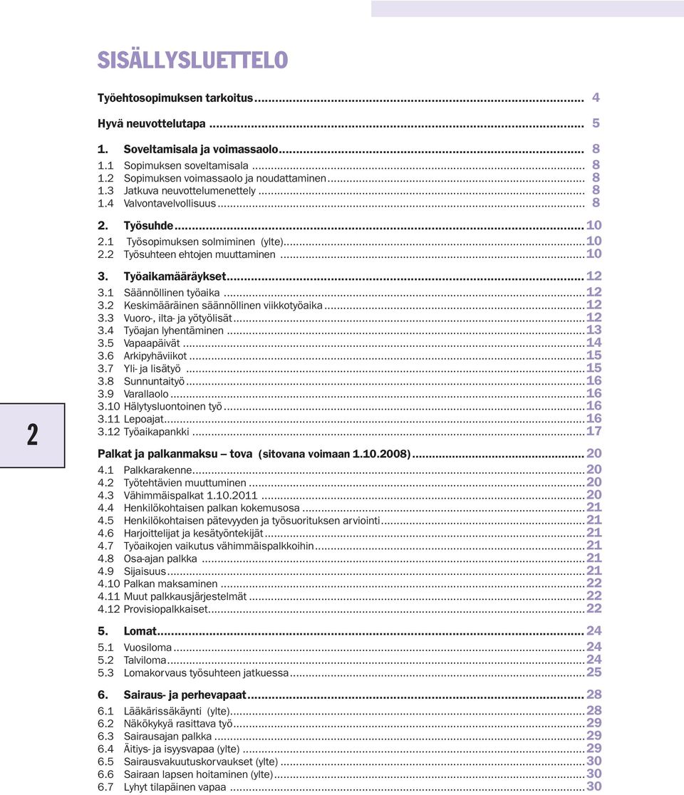 1 Säännöllinen työaika...12 3.2 Keskimääräinen säännöllinen viikkotyöaika...12 3.3 Vuoro-, ilta- ja yötyölisät...12 3.4 Työajan lyhentäminen...13 3.5 Vapaapäivät...14 3.6 Arkipyhäviikot...15 3.