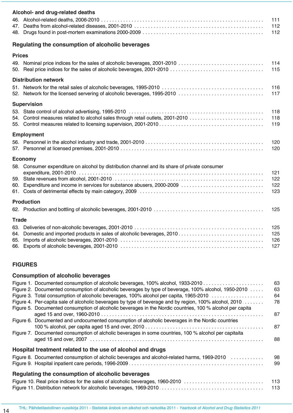 .......... 2000-2009..................................................... 112 Regulating the consumption of alcoholic beverages Prices 49..... Nominal....... price..... indices...... for.. the... sales.