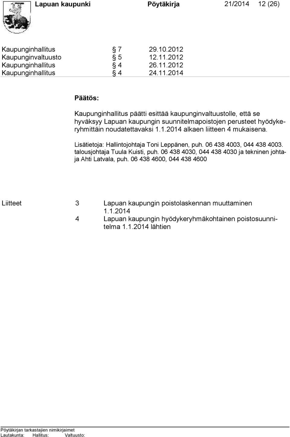 2012 Kaupunginhallitus 4 24.11.