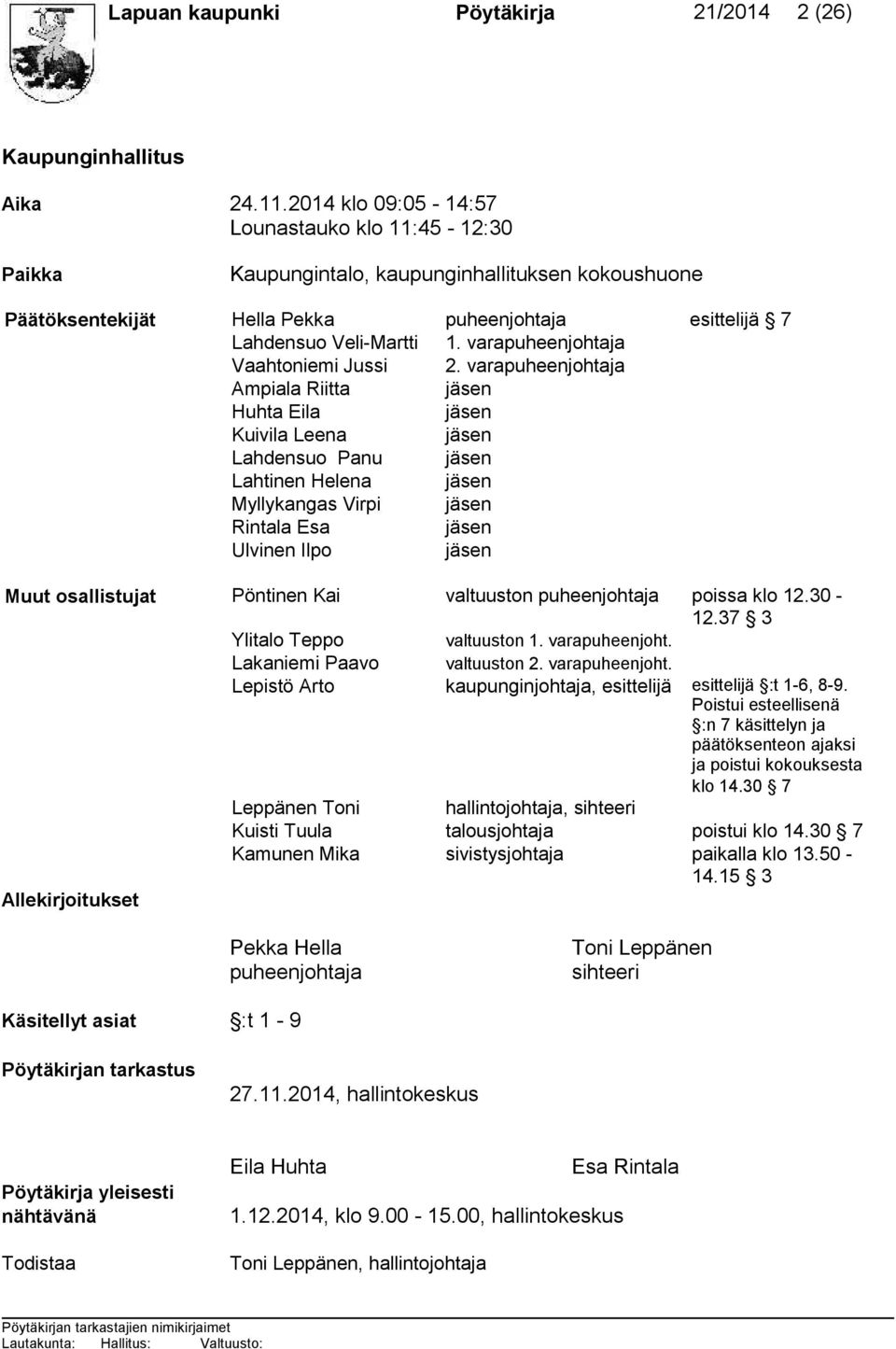 varapuheenjohtaja Vaahtoniemi Jussi 2.