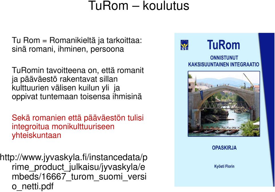 toisensa ihmisinä Sekä romanien että pääväestön tulisi integroitua monikulttuuriseen yhteiskuntaan