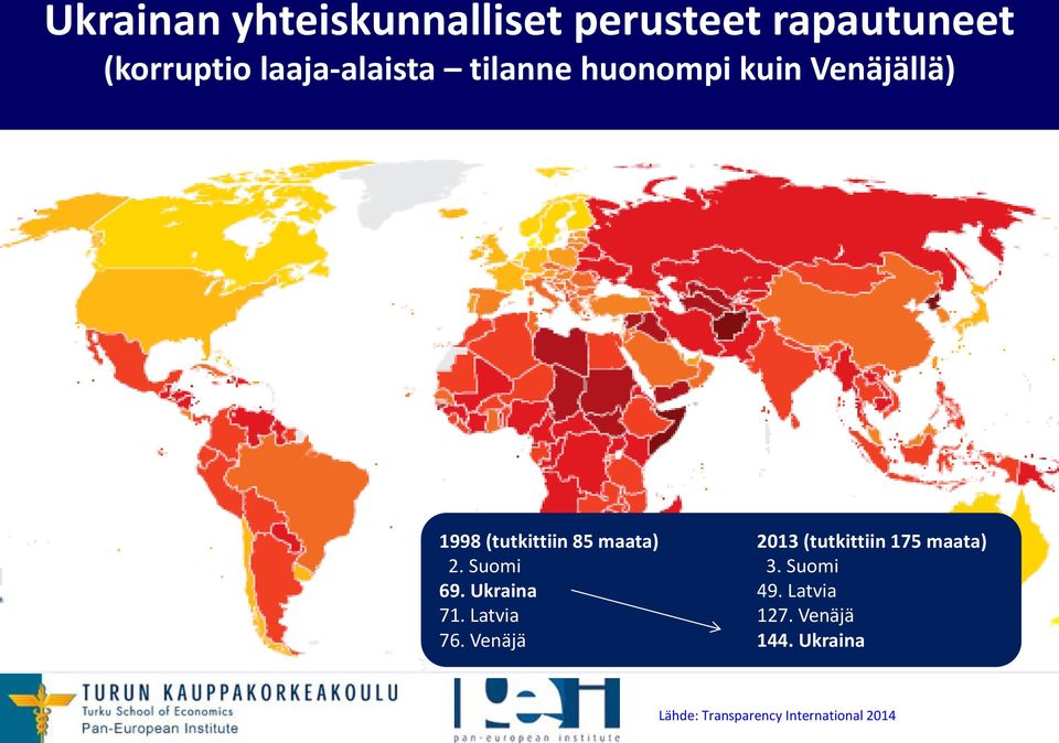 maata) 2013 (tutkittiin 175 maata) 2. Suomi 3. Suomi 69. Ukraina 49.