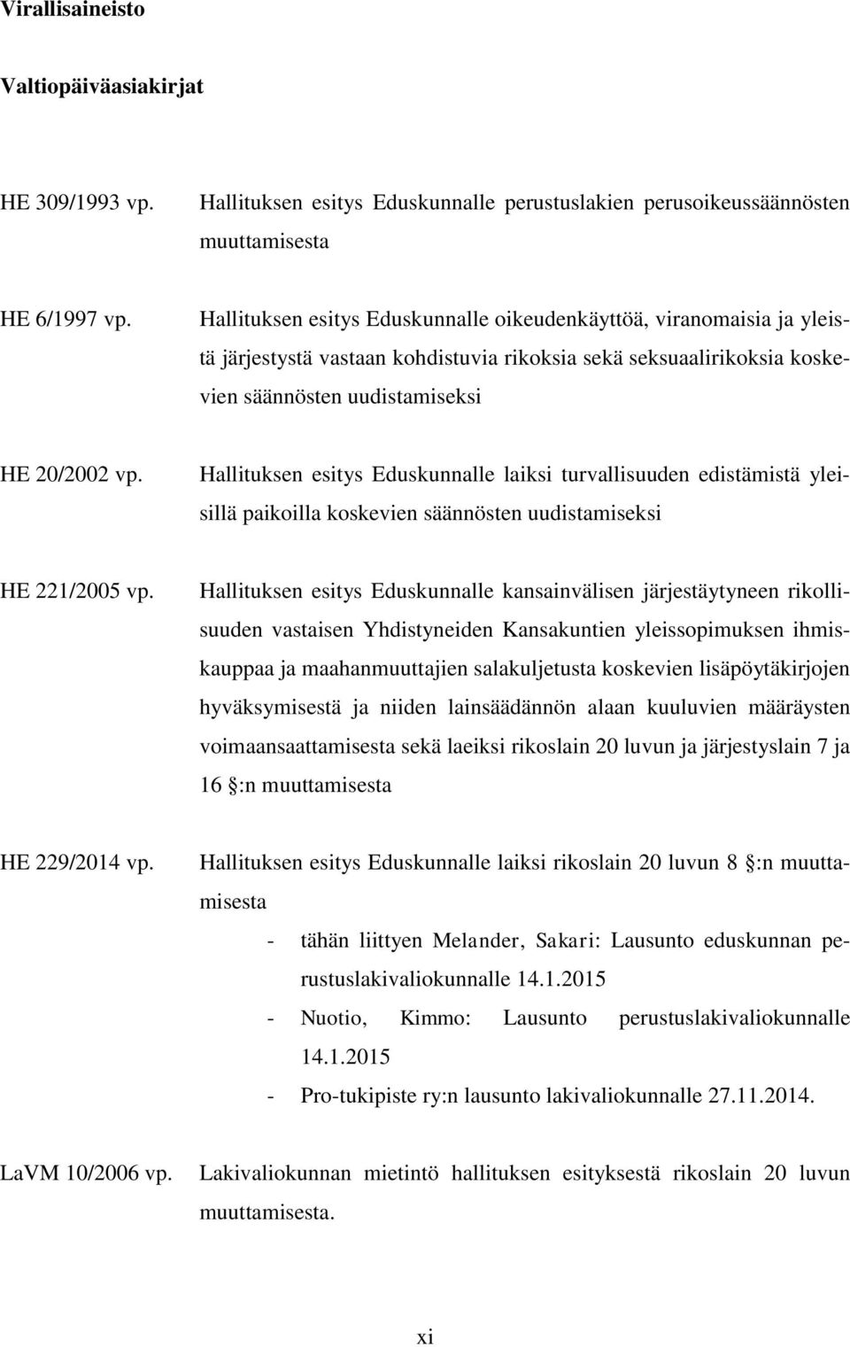 Hallituksen esitys Eduskunnalle laiksi turvallisuuden edistämistä yleisillä paikoilla koskevien säännösten uudistamiseksi HE 221/2005 vp.