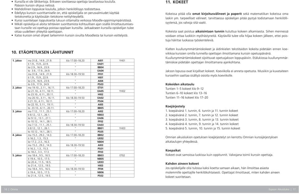 Kurssi suoritetaan loppukoetta lukuun ottamatta verkossa Moodle-oppimisympäristössä.