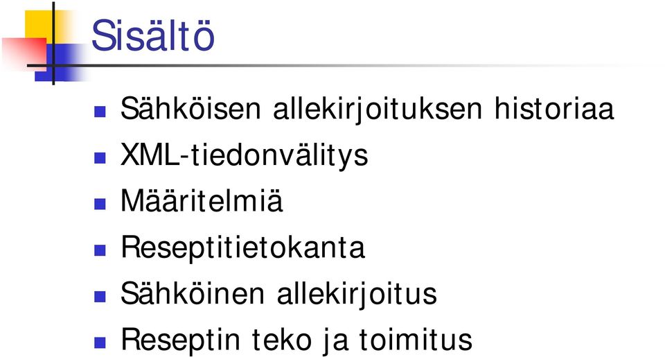 Määritelmiä Reseptitietokanta