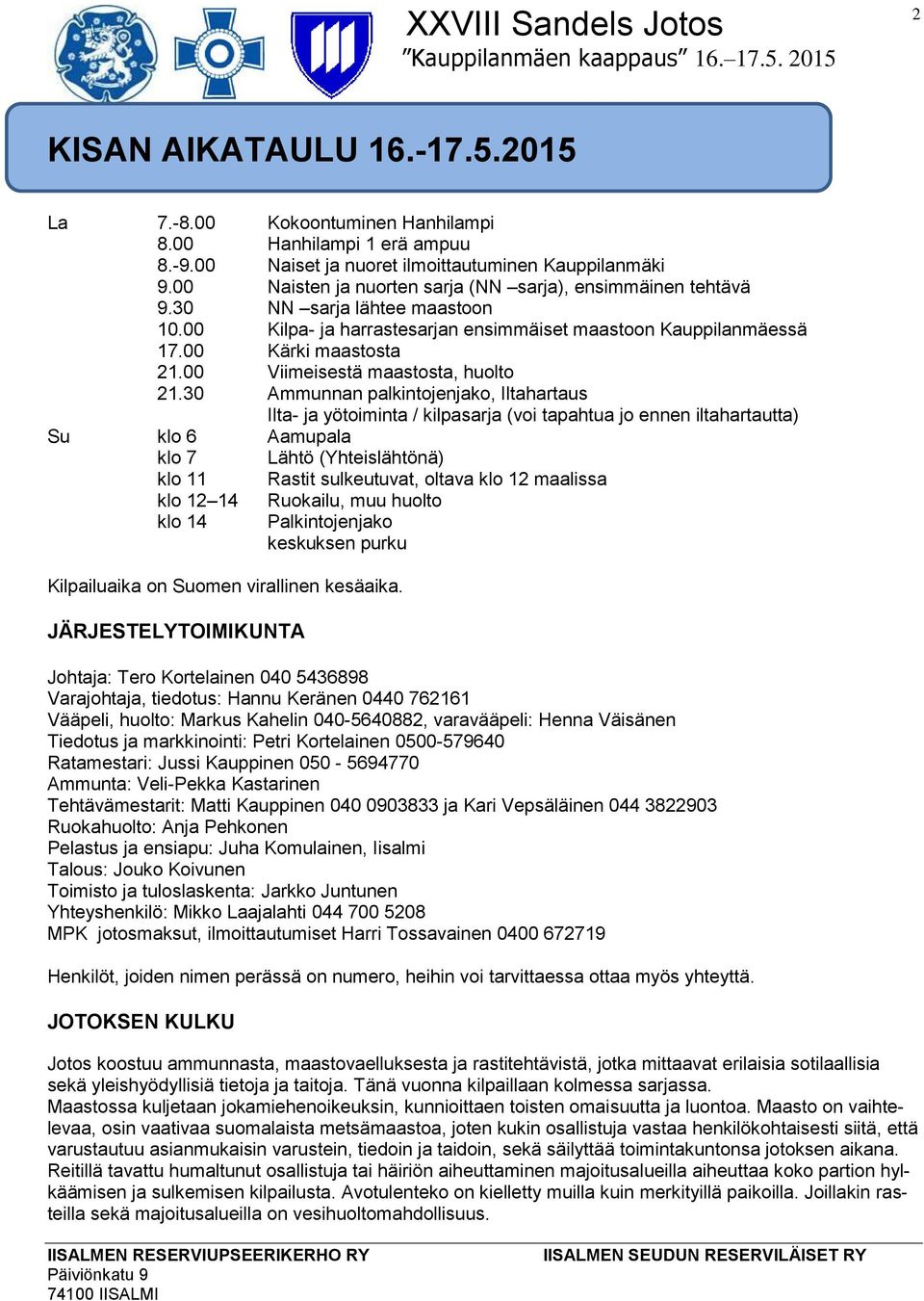 00 Viimeisestä maastosta, huolto 21.