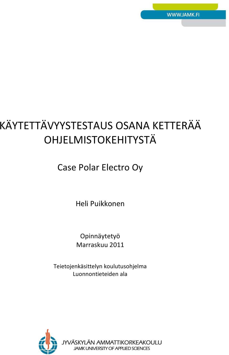 Heli Puikkonen Opinnäytetyö Marraskuu 2011