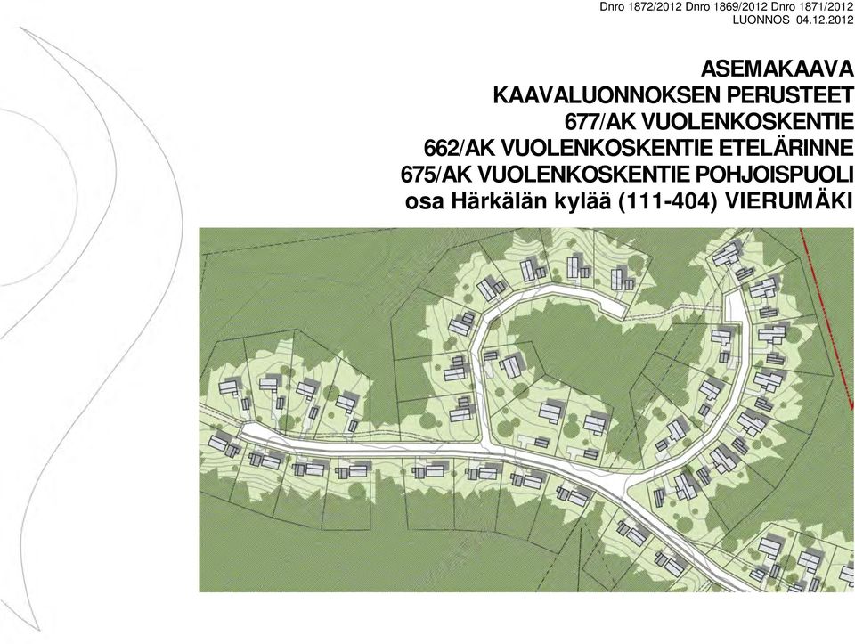 VUOLENKOSKENTIE 662/AK VUOLENKOSKENTIE ETELÄRINNE 675/AK