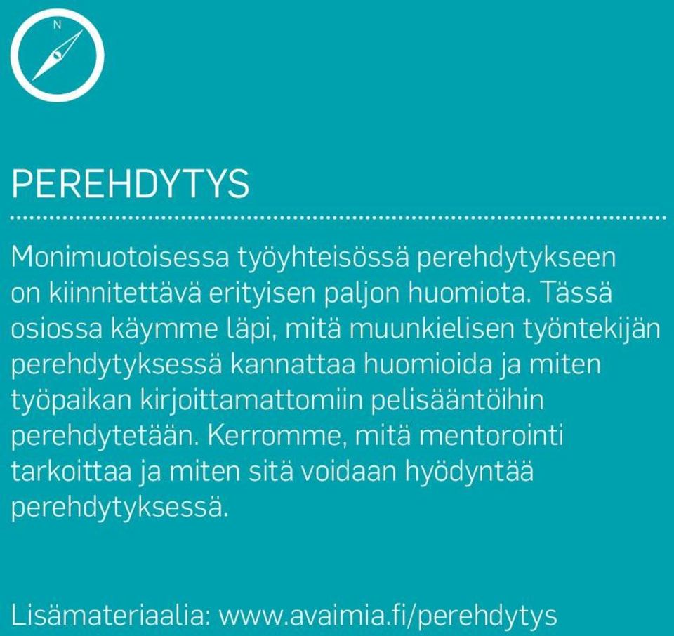 Tässä osiossa käymme läpi, mitä muunkielisen työntekijän perehdytyksessä kannattaa huomioida ja