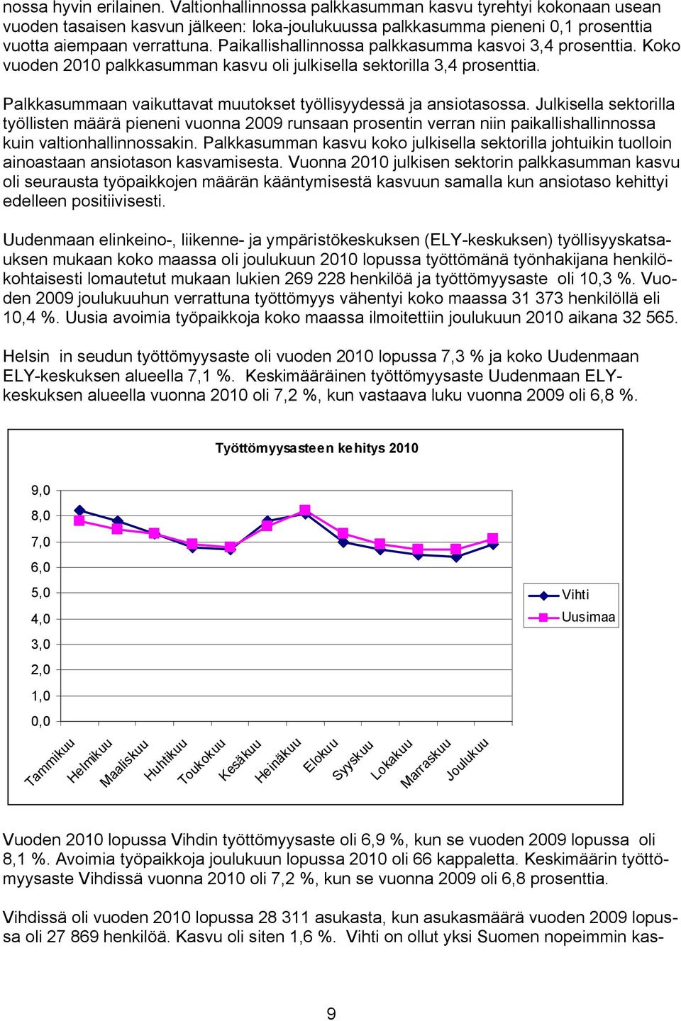 Palkkasummaan vaikuttavat muutokset työllisyydessä ja ansiotasossa.