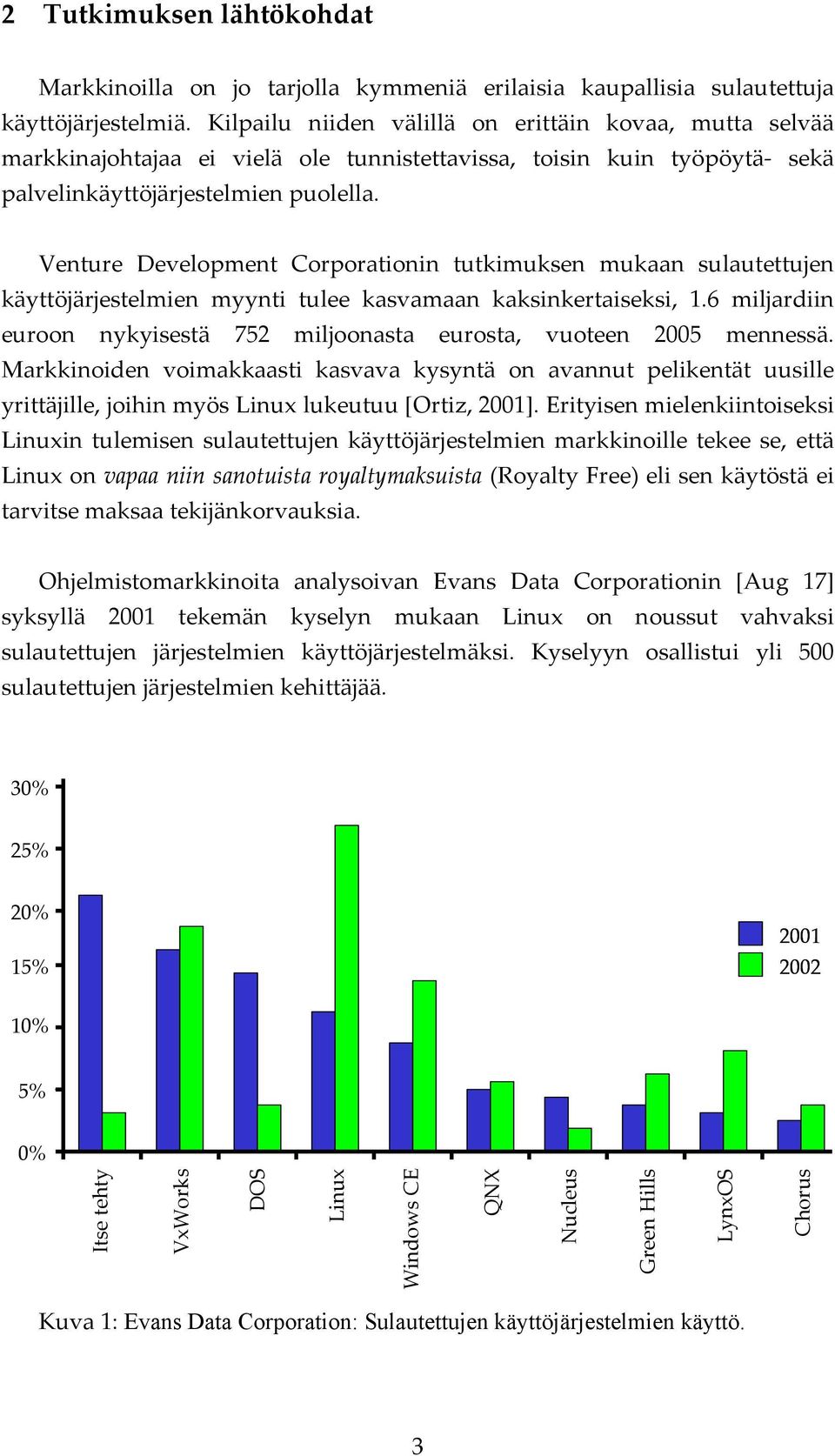 Venture Development Corporationin tutkimuksen mukaan sulautettujen käyttöjärjestelmien myynti tulee kasvamaan kaksinkertaiseksi, 1.