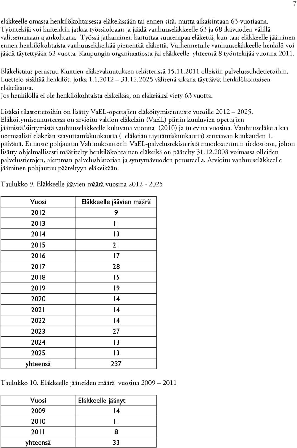 Työssä jatkaminen kartuttaa suurempaa eläkettä, kun taas eläkkeelle jääminen ennen henkilökohtaista vanhuuseläkeikää pienentää eläkettä.