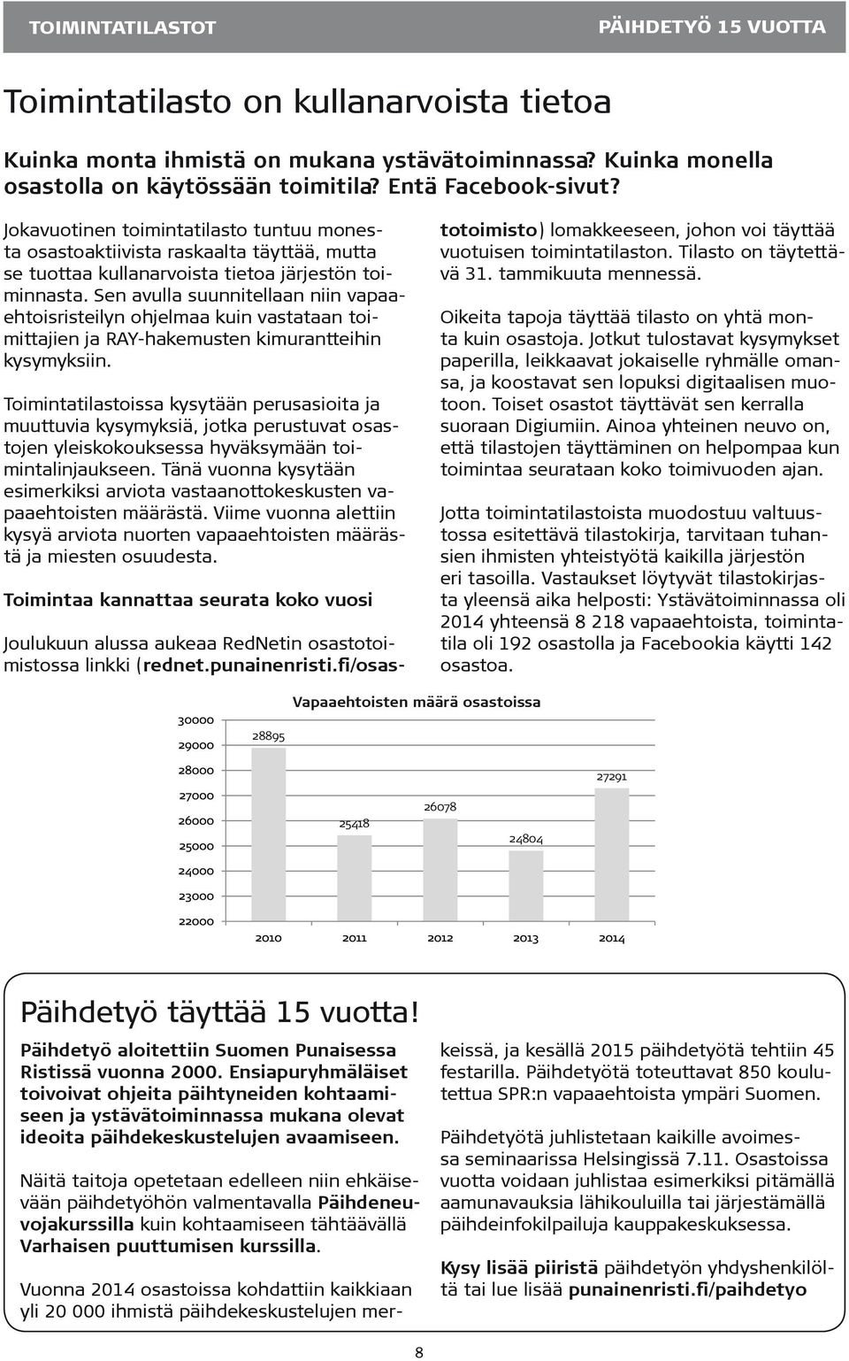 Sen avulla suunnitellaan niin vapaaehtoisristeilyn ohjelmaa kuin vastataan toimittajien ja RAY-hakemusten kimurantteihin kysymyksiin.