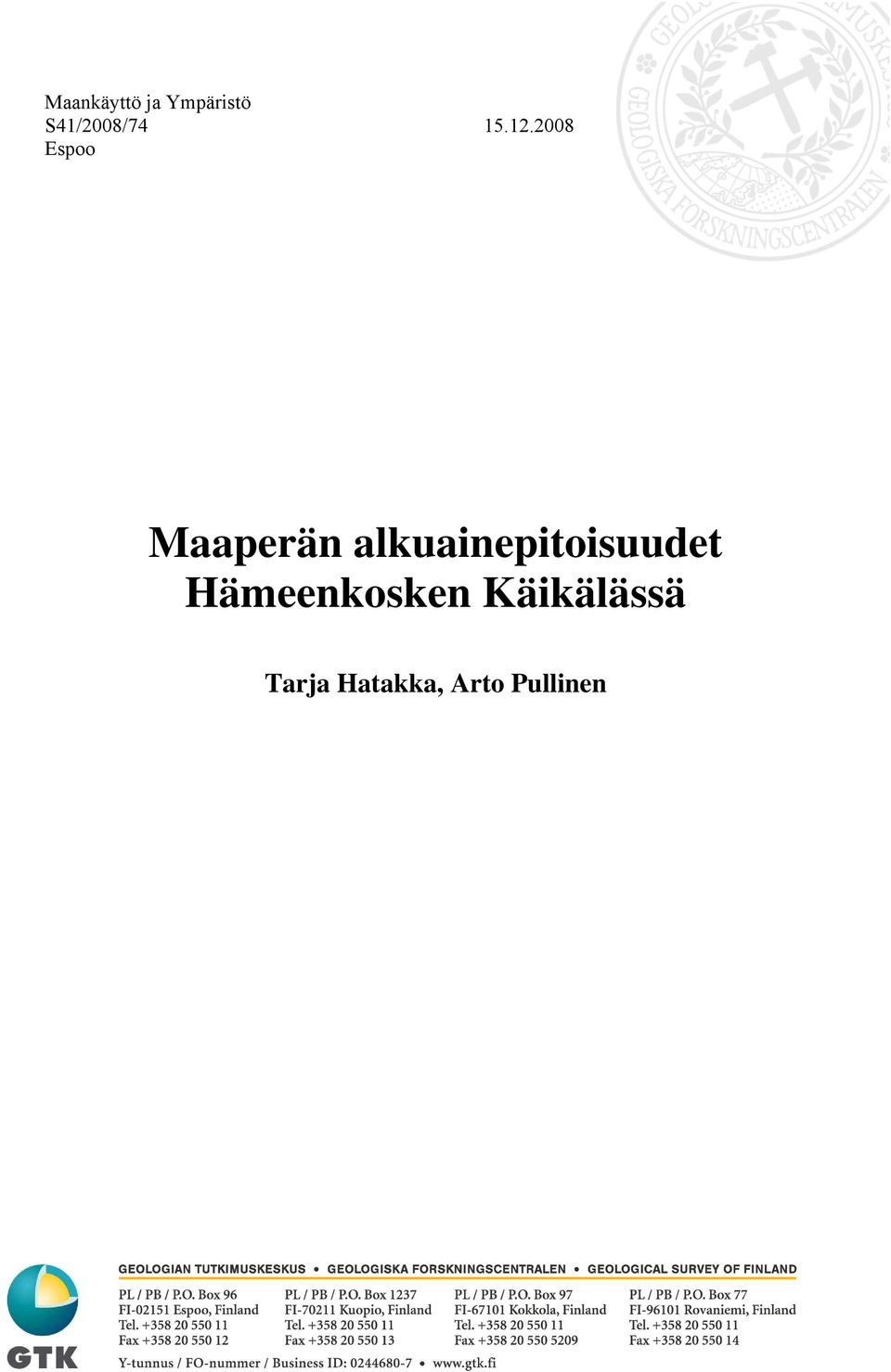 2008 Espoo Maaperän