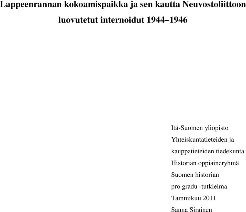 Yhteiskuntatieteiden ja kauppatieteiden tiedekunta Historian