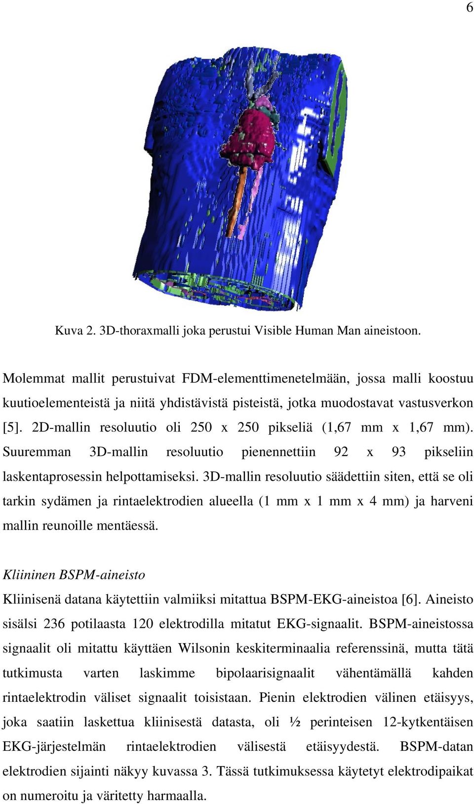 2D-mallin resoluutio oli 250 x 250 pikseliä (1,67 mm x 1,67 mm). Suuremman 3D-mallin resoluutio pienennettiin 92 x 93 pikseliin laskentaprosessin helpottamiseksi.