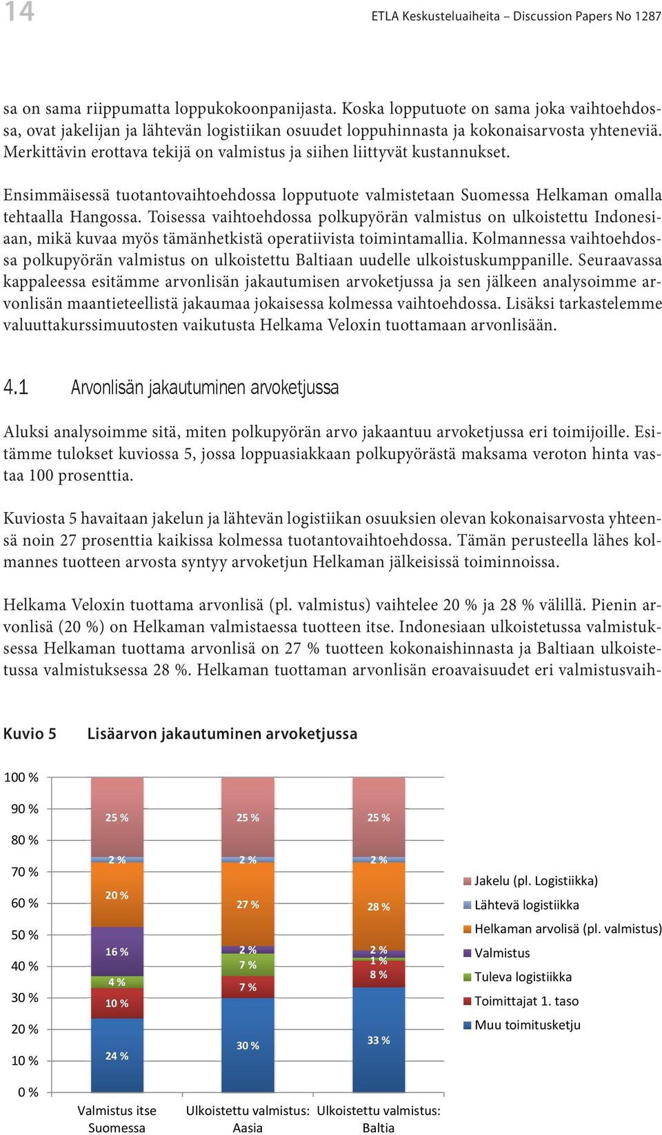 Merkittävin erottava tekijä on valmistus ja siihen liittyvät kustannukset. Ensimmäisessä tuotantovaihtoehdossa lopputuote valmistetaan Suomessa Helkaman omalla tehtaalla Hangossa.