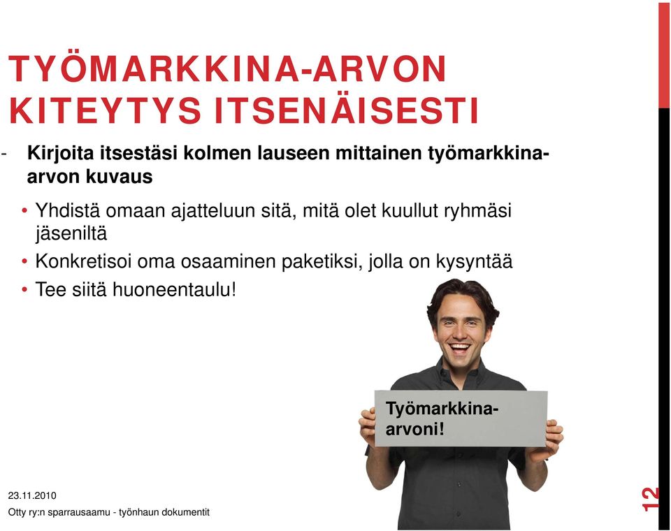 sitä, mitä olet kuullut ryhmäsi jäseniltä Konkretisoi oma osaaminen